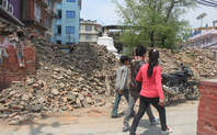 Index peple passing from the fallen temple at thapathali1