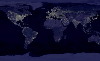 Aside earth at night