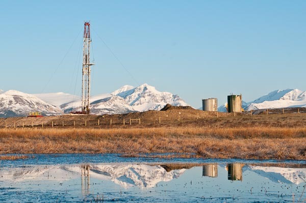 An oil rig brought to the reservation by the Blackfeet for the purpose of drilling for oil. Although the tribe is arguing against drilling in the Badger -Two Medicine area, they have actively invited oil drilling elsewhere on the reservation. (Image by Tony Bynum)
