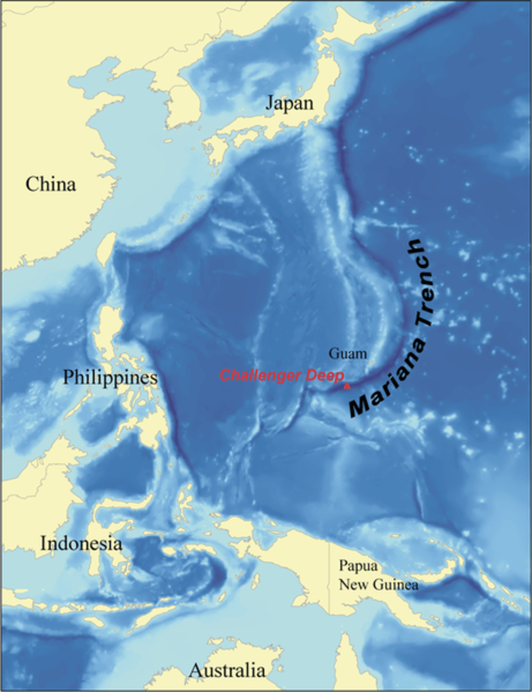 map of worlds deepest trenches