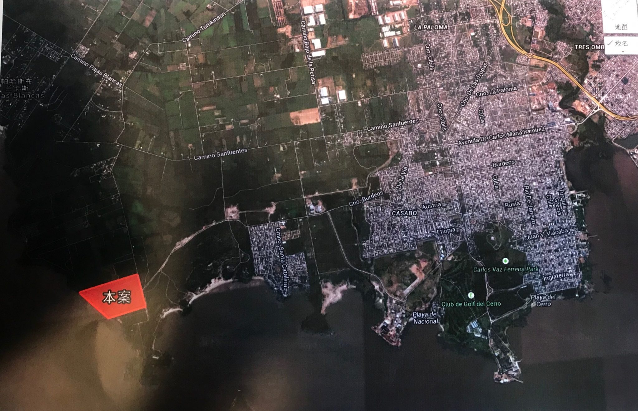 Plans show the port’s location, marked “project” in Chinese (image: Fermín Koop)