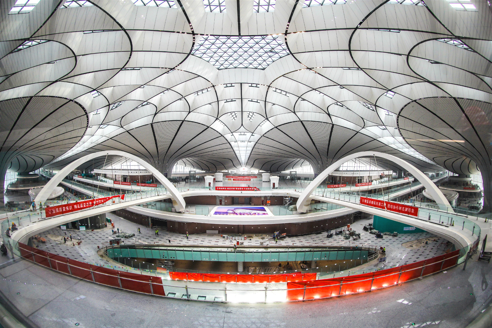 Beijing Daxing airport during construction 